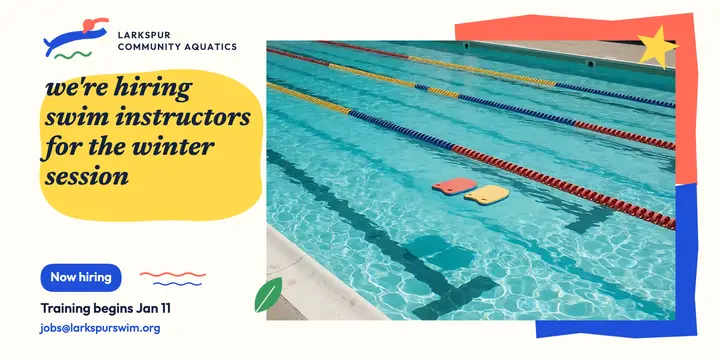 Larkspur swim instructors hiring cut-paper post template