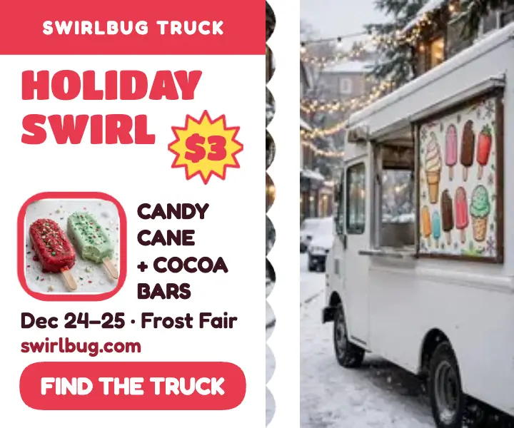 Swirlbug holiday swirl truck ad template