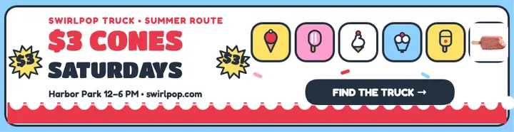 Swirlpop truck summer billboard: ice cream truck billboard template