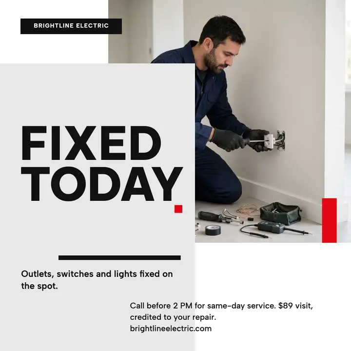 Brightline Electric same-day fix post template