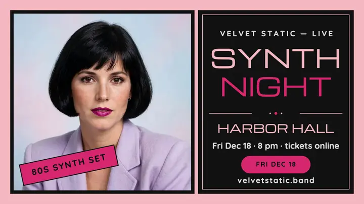 Velvet Static synth night thumbnail template