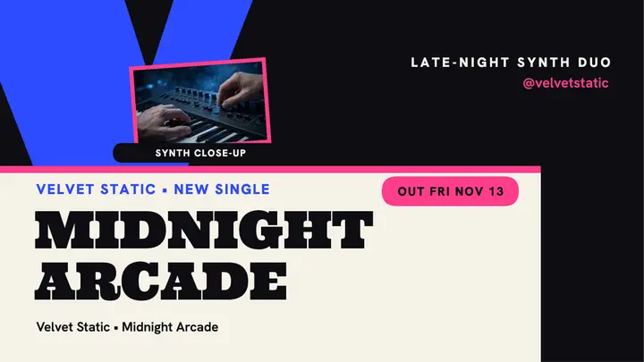 Velvet Static Midnight Arcade thumbnail template