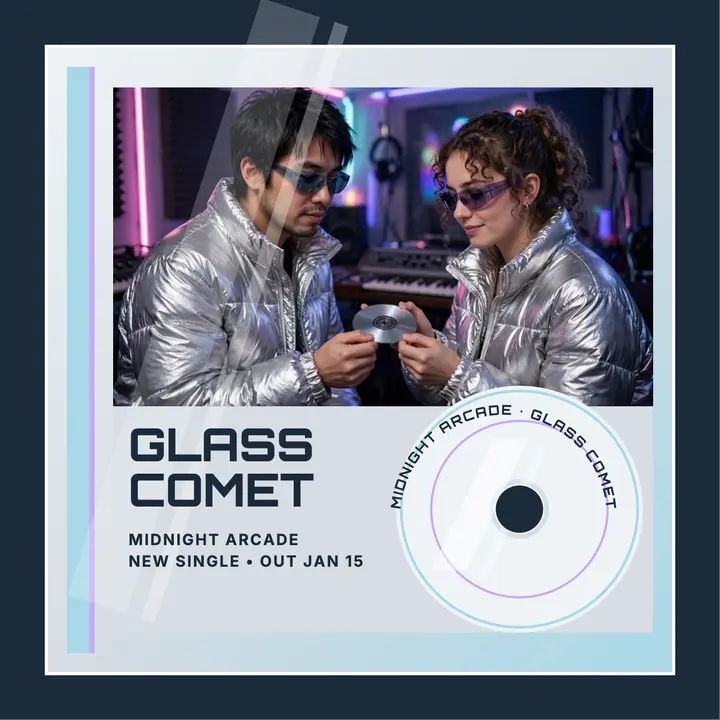 Glass Comet Midnight Arcade jewel case cover template