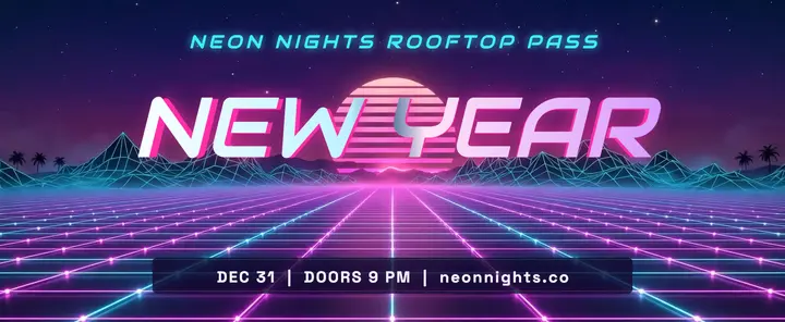 Neon Nights New Year pass template