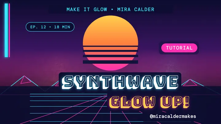 Synthwave glow type tutorial thumbnail template