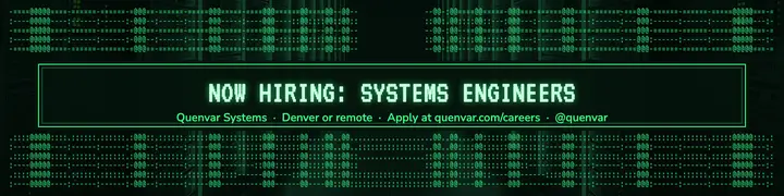 Quenvar Systems engineer hiring ASCII LinkedIn banner: systems engineer hiring linkedin banner template