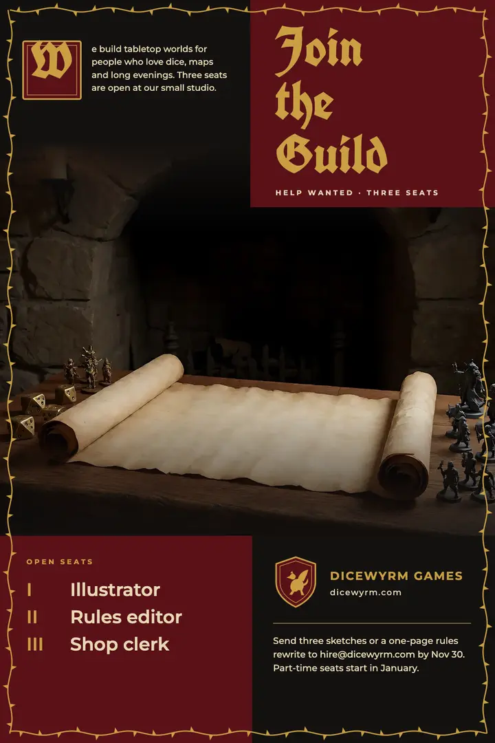 Join the guild hiring poster template