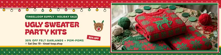 Tinselloop ugly sweater party kits banner template