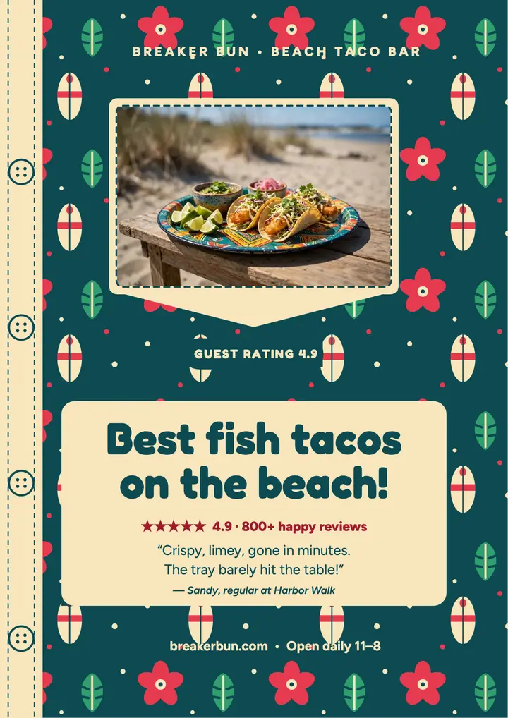 Breaker Bun taco love flyer template