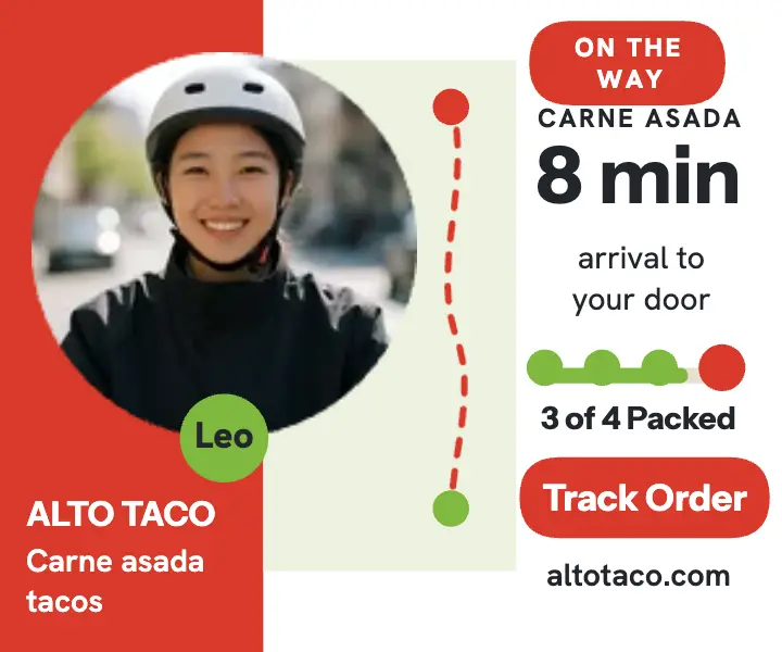 Alto Taco delivery tracker ad template