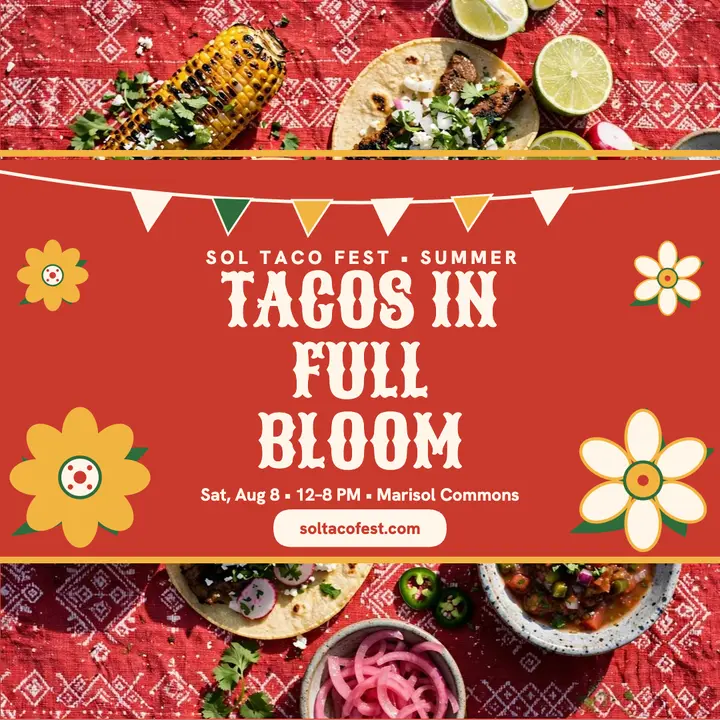 Sol Taco Fest summer post, calico floral template