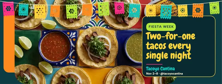 Tacoyo Cantina fiesta week papel picado cover template