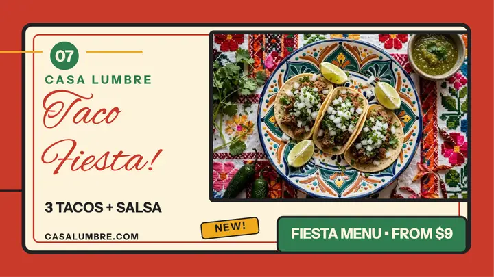 Casa Lumbre taco fiesta loteria thumbnail template