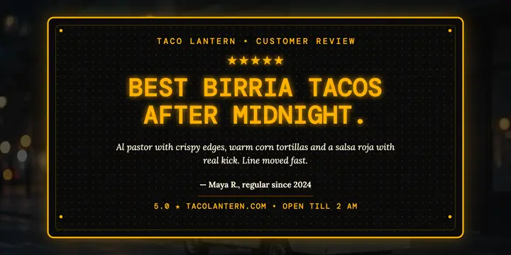 Taco Lantern LED review, taco truck template