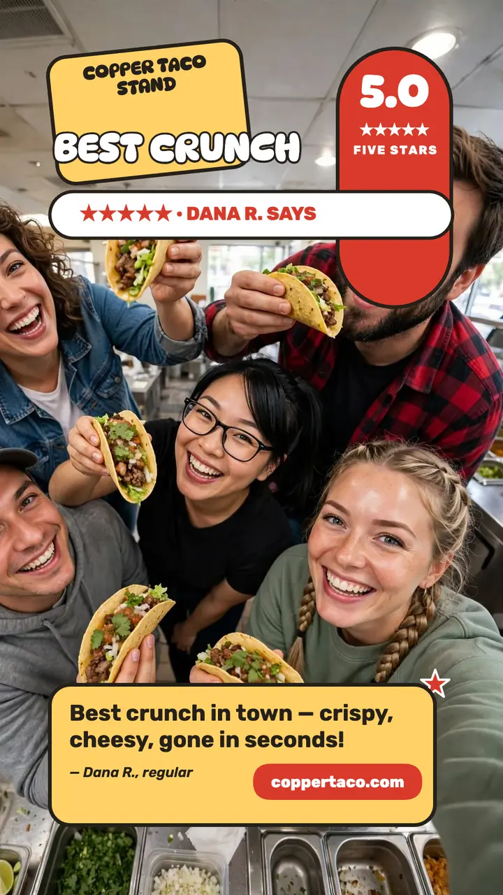 Copper Taco Stand group review story template