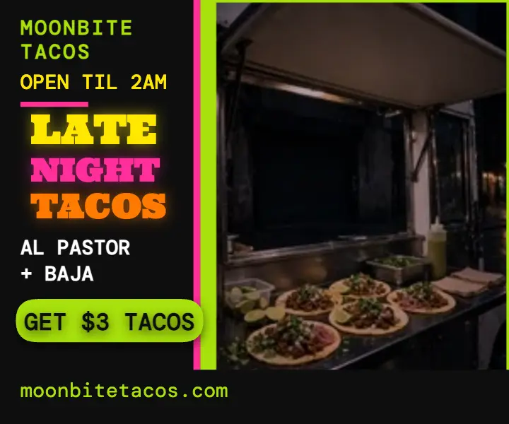 Moonbite Tacos late night chicha ad template
