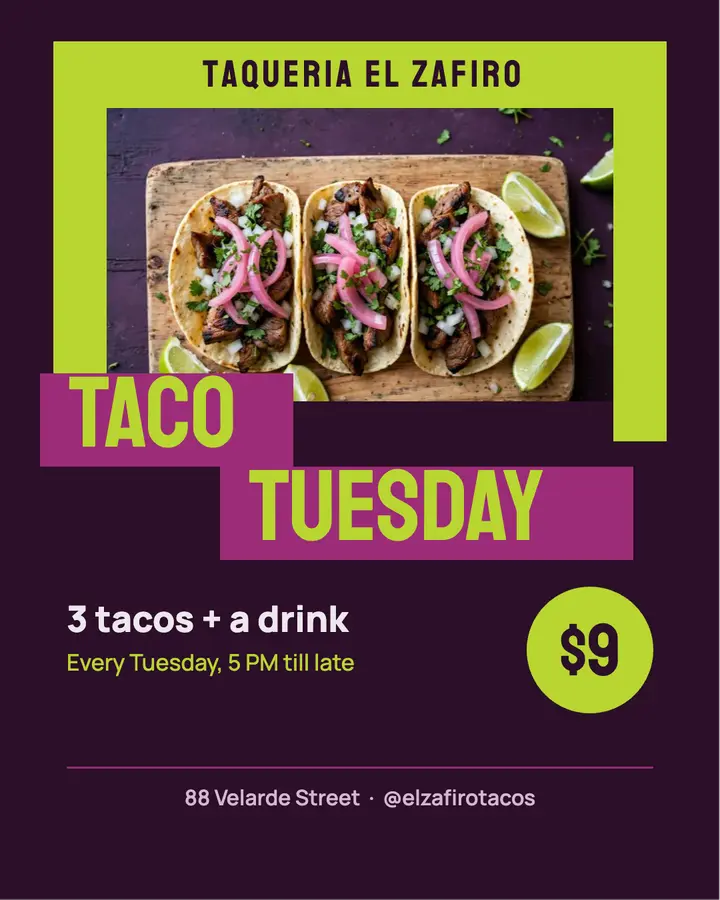 Taco Tuesday street food post template