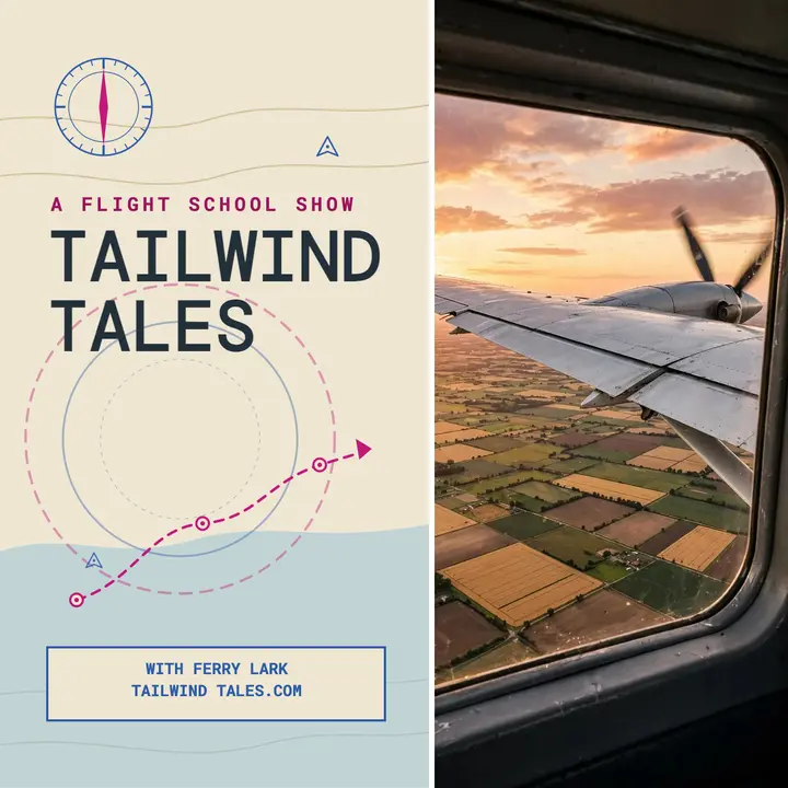Tailwind Tales flight school podcast cover: flight school podcast cover template