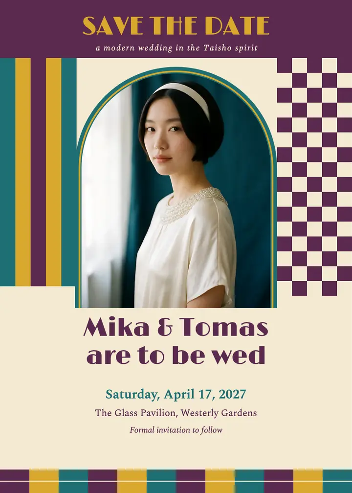 Mika and Tomas save the date: wedding save the date invitation template