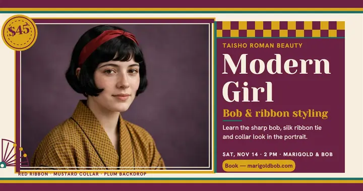 Marigold and Bob modern girl workshop post template