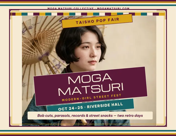 Moga Matsuri modern-girl festival flyer template