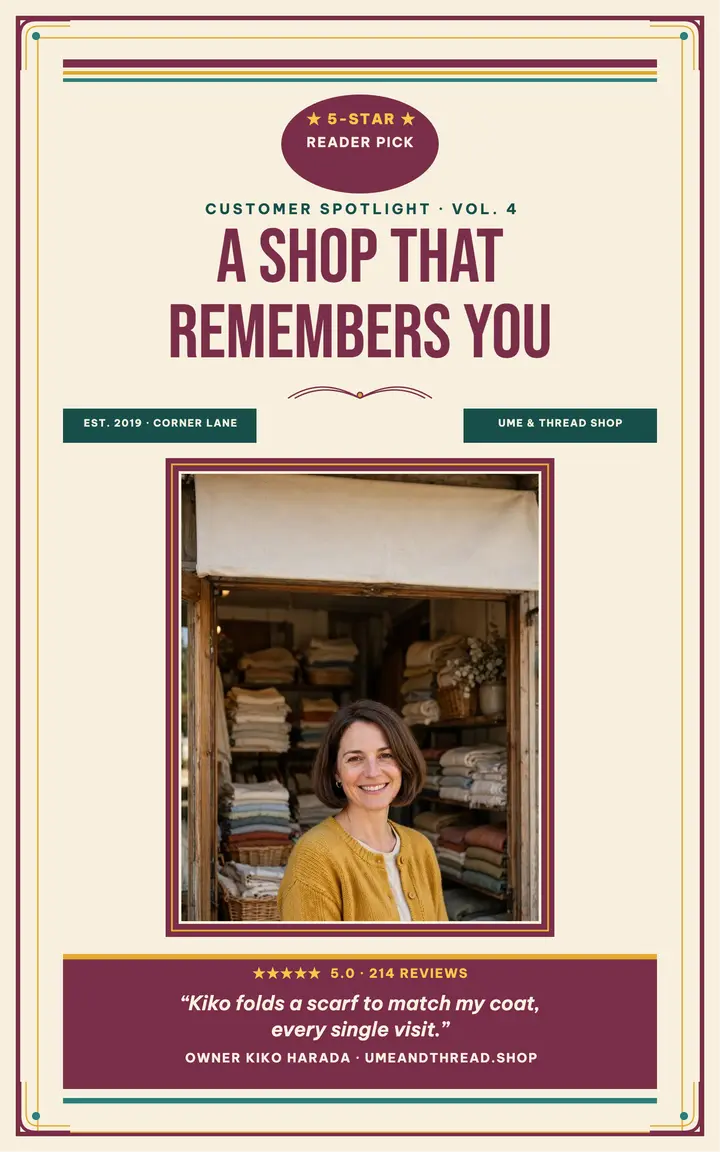 Ume and Thread shop spotlight ebook template