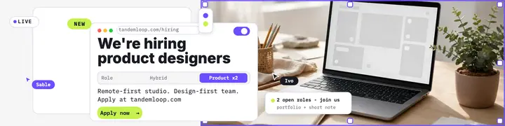 Tandemloop Studio hiring banner template