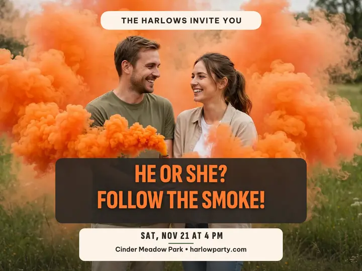 Harlows tangerine smoke reveal slide template