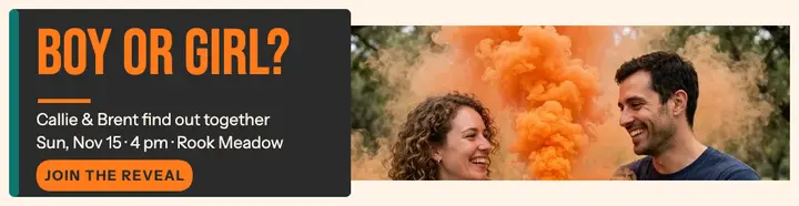 Tangerine smoke gender reveal billboard template