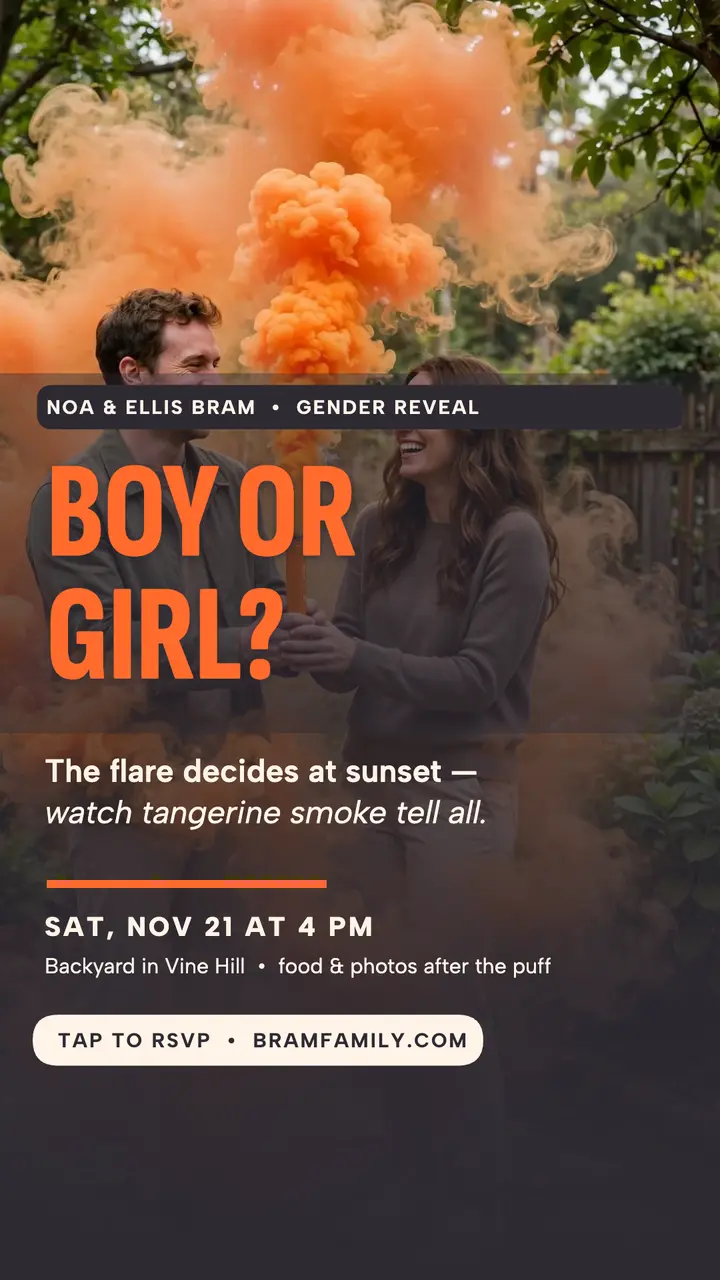 Tangerine smoke backyard reveal story template