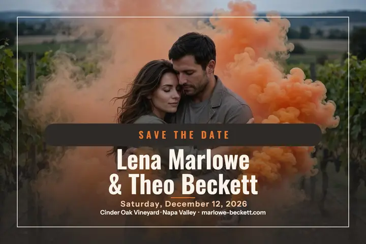 Marlowe Beckett vineyard save the date template