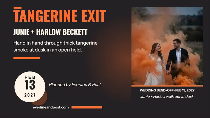 Tangerine smoke wedding send-off thumb template