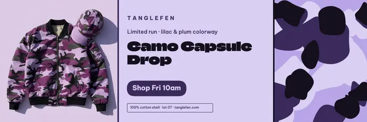 Tanglefen lilac capsule drop header template