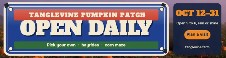Tanglevine Pumpkin Patch enamel sign billboard ad template