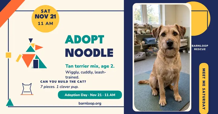 Barnloop tangram dog adoption day post template