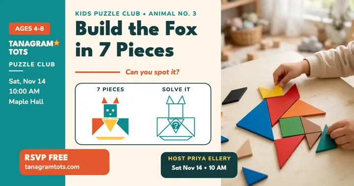 Tanagram Tots fox tangram challenge template