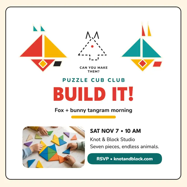 Puzzle Cub Club tangram meet post template