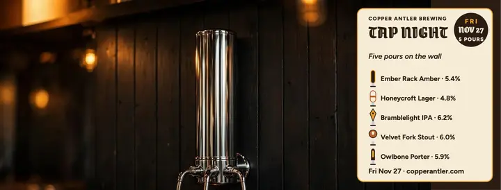 Copper Antler tap night cover template