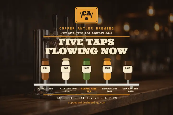 Copper Antler tap wall postcard template