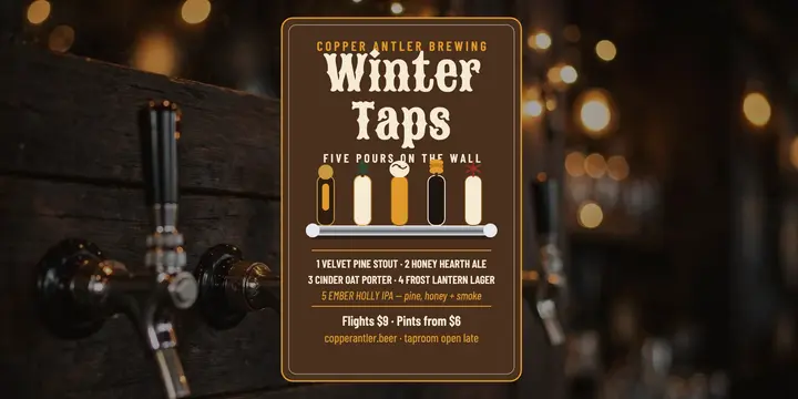 Copper Antler winter taps lineup post template