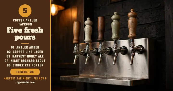 Copper Antler tap wall tasting post template