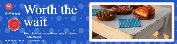 Olivarro tapas bar review, feria lunares banner template