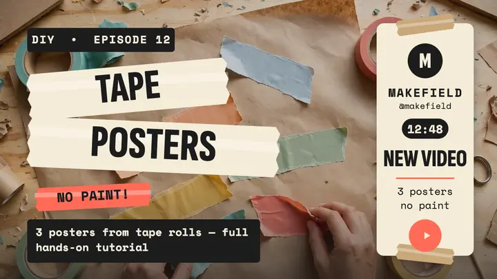Makefield tape posters video thumbnail template