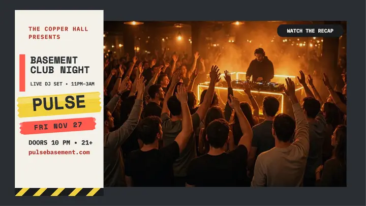Pulse Basement club night thumbnail template