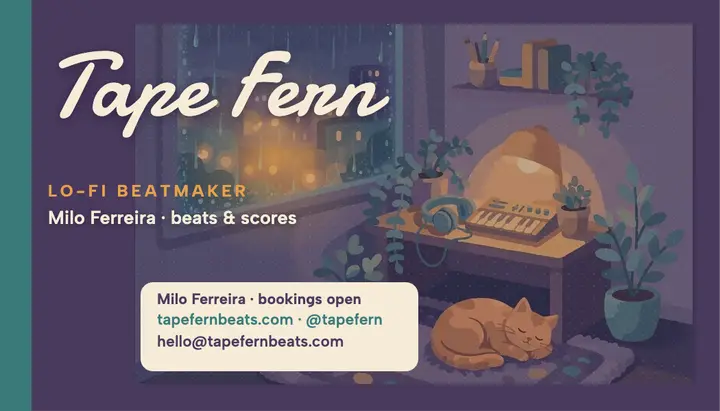 Tape Fern lo-fi beatmaker card template
