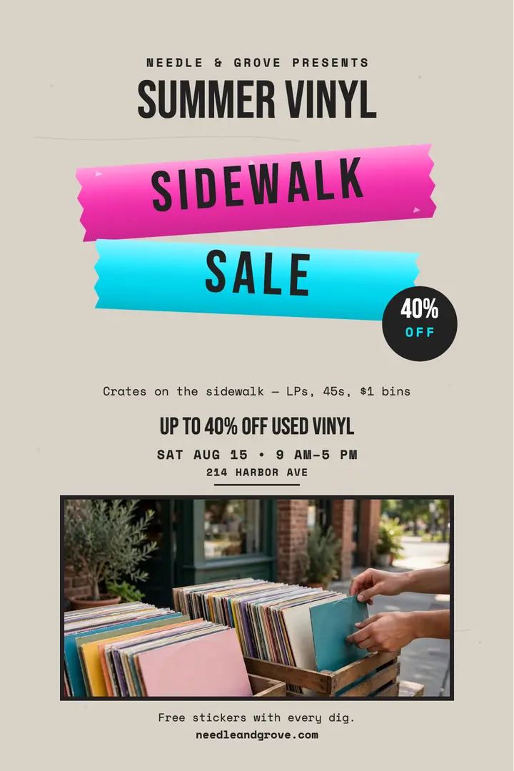 Needle and Grove sidewalk sale poster template