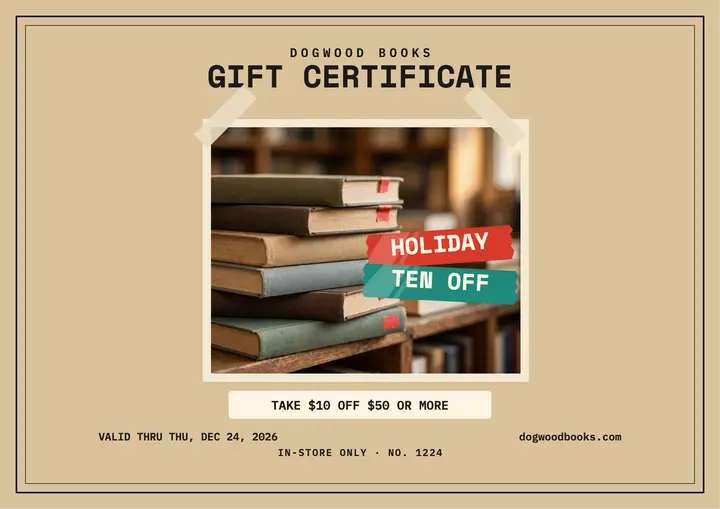 Dogwood Books holiday sale certificate template