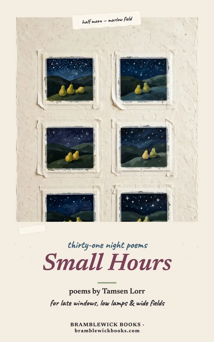 Small Hours taped gouache poems cover: poetry ebook cover template