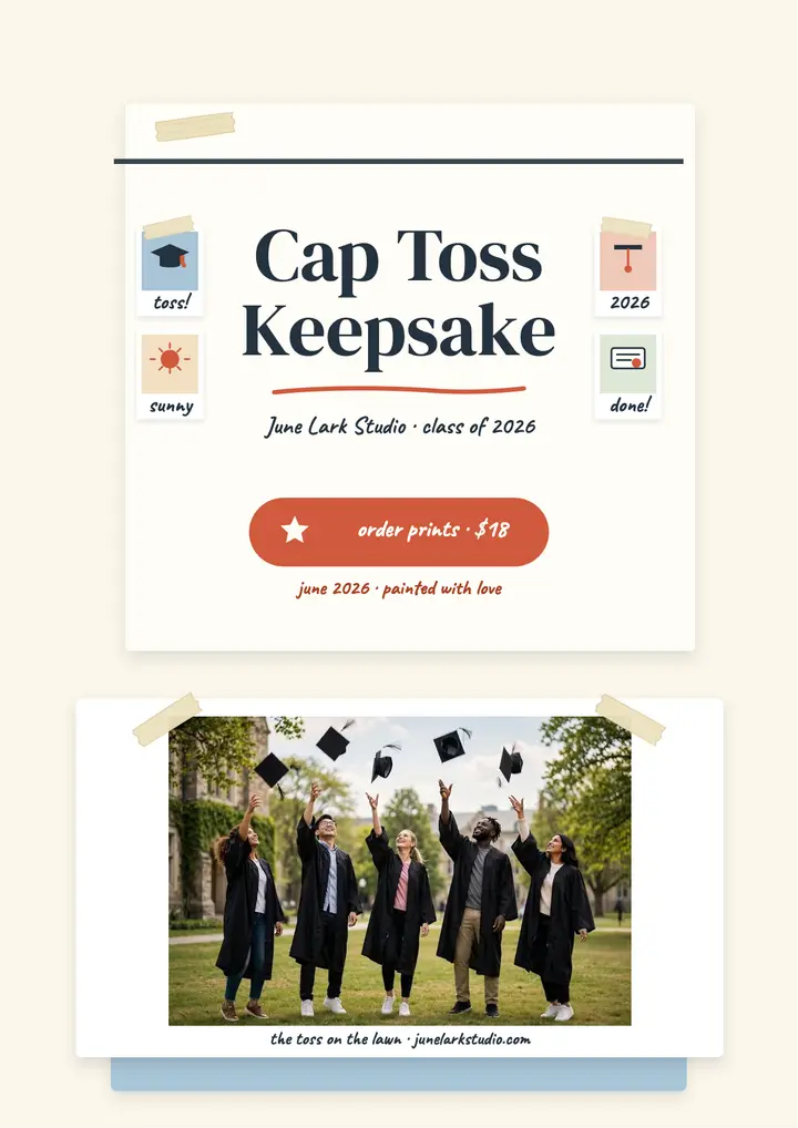 Taped grad memories keepsake flyer template