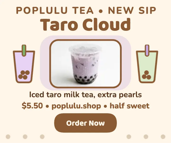 Poplulu Tea taro cloud ad template